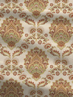MYTRIDENT Celebration Cream-Coloured Ethnic Cotton 144 TC Queen Bedsheet & 2 Pillow Covers | Grocsy