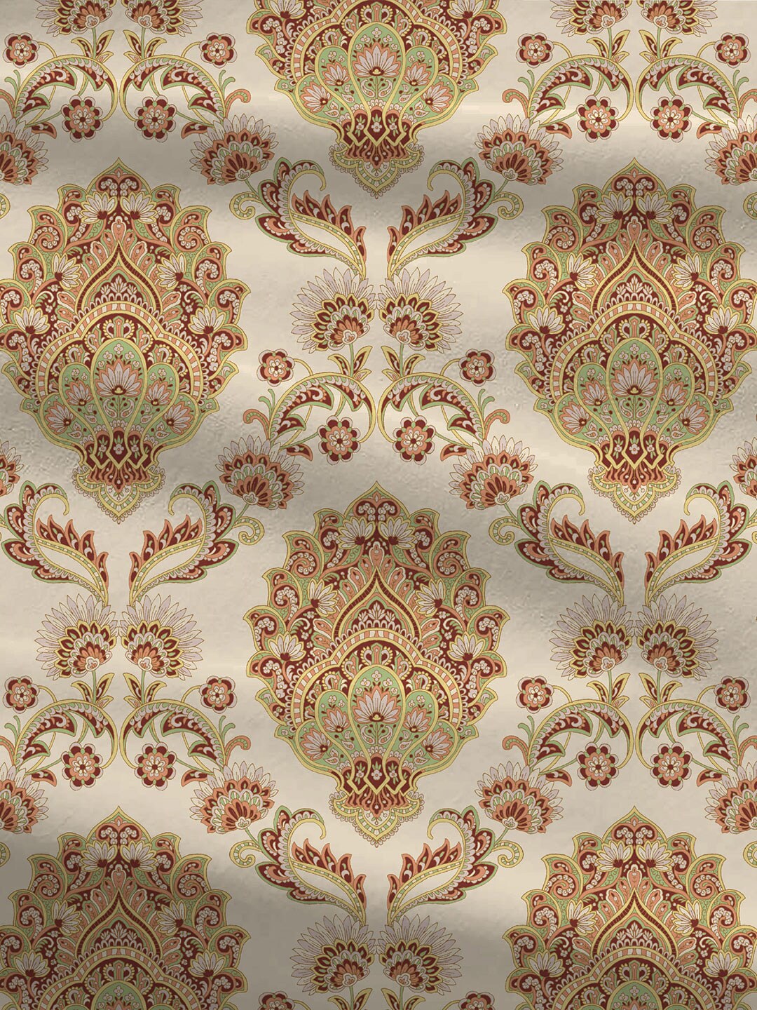 MYTRIDENT Celebration Cream-Coloured Ethnic Cotton 144 TC Queen Bedsheet & 2 Pillow Covers | Grocsy
