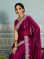 Teeya Creation New Trendy Party Wear Soft Silk Saree-Pink | Grocsy