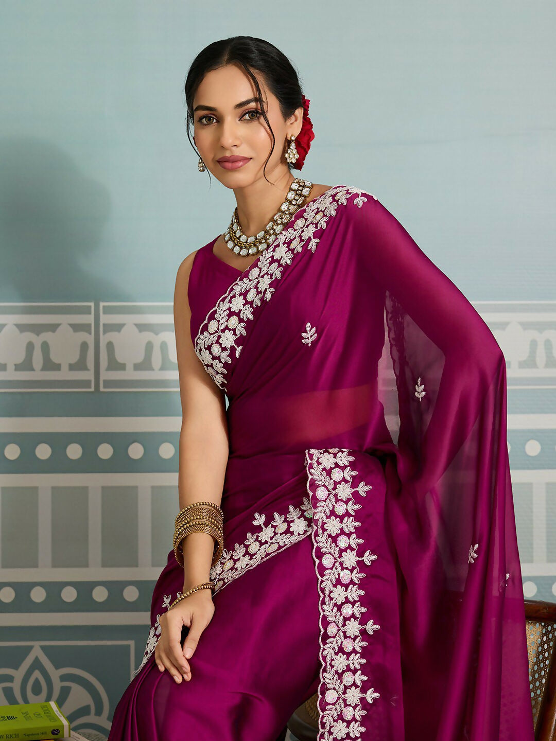 Teeya Creation New Trendy Party Wear Soft Silk Saree-Pink | Grocsy