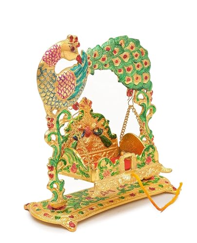 Labhcart Metal laddu Gopal Jhula Palna for Laddu Gopal Ji for 0 to 3 Number)(D12) | Grocsy