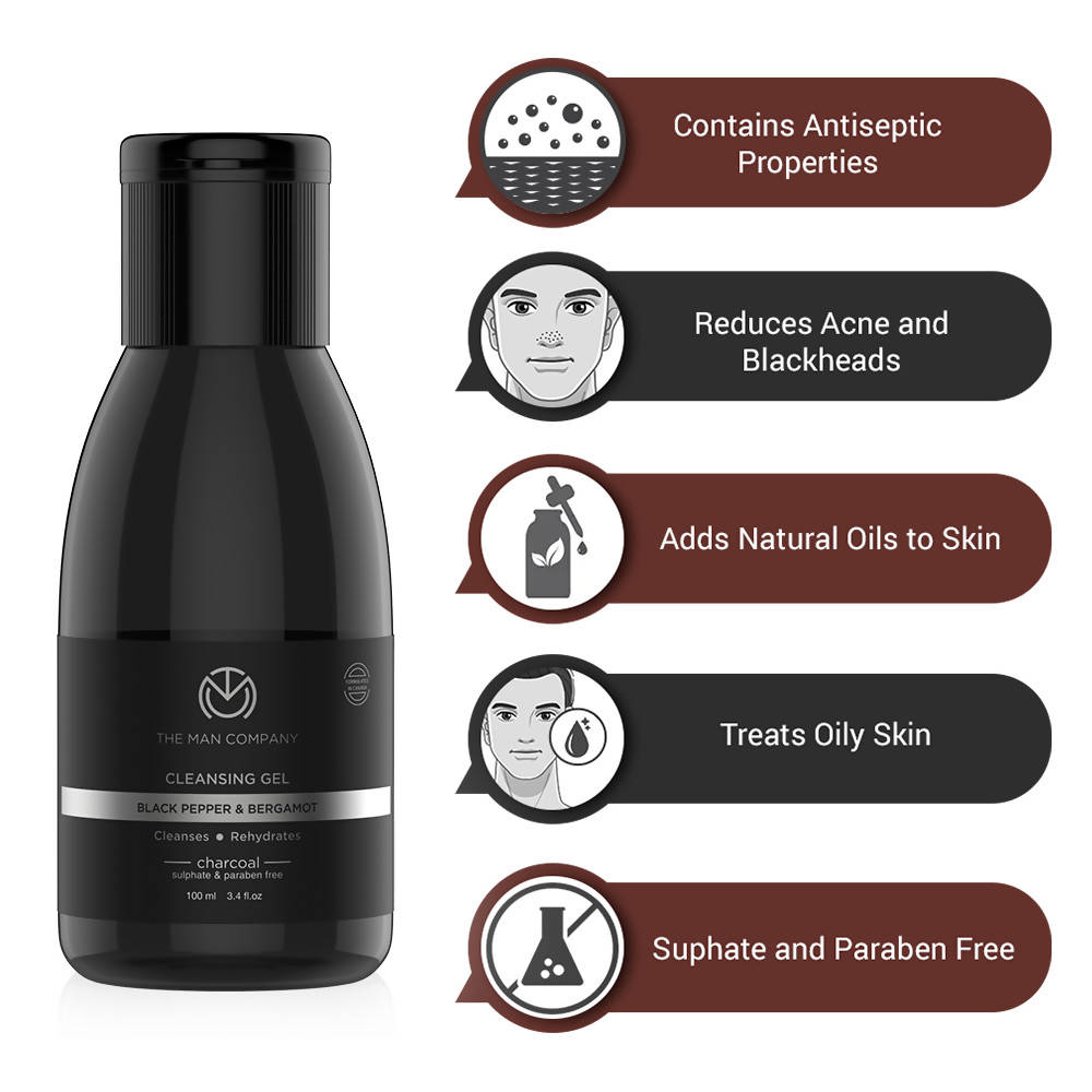 The Man Company Charcoal Cleansing Gel | Grocsy