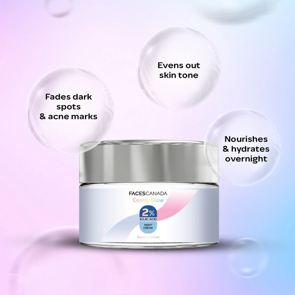 Faces Canada Comfy Glow 2% Kojic Acid Night Cream | Grocsy