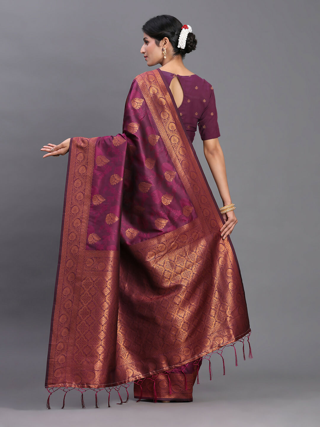 Shree Shyam Fashion Silk Purple Saree | Grocsy