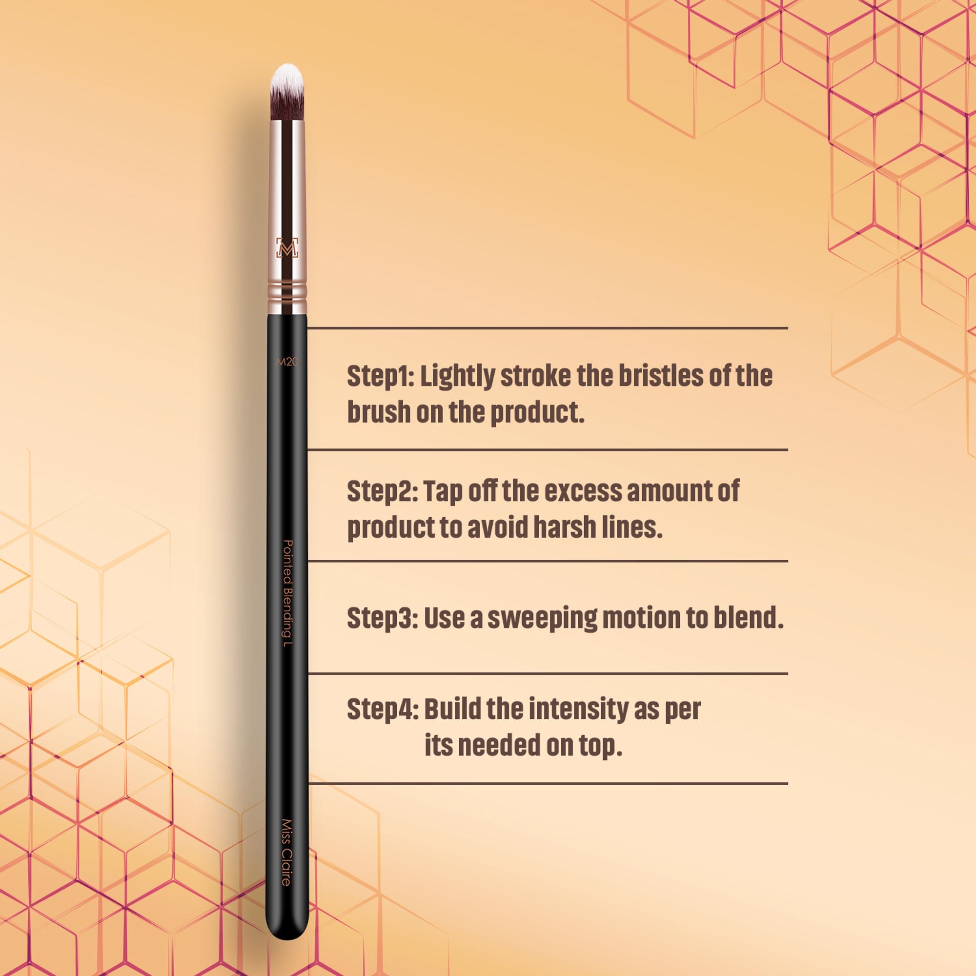 Miss Claire M20 - Pointed Blending Brush (L) - Rose Gold | Grocsy