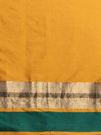 Saree Mall Mustard Yellow & Green Solid Saree | Grocsy
