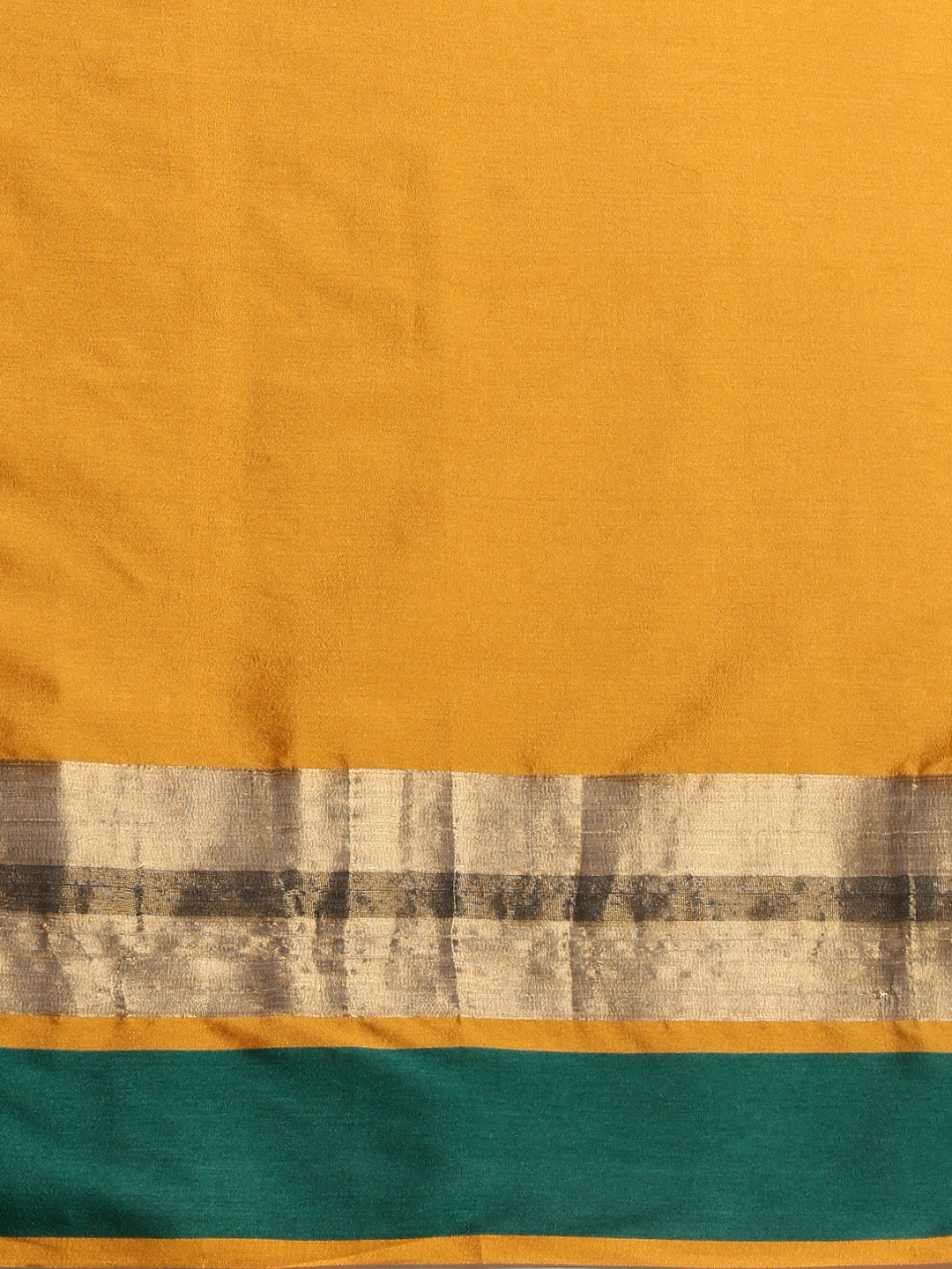 Saree Mall Mustard Yellow & Green Solid Saree | Grocsy