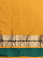 Saree Mall Mustard Yellow & Green Solid Saree | Grocsy