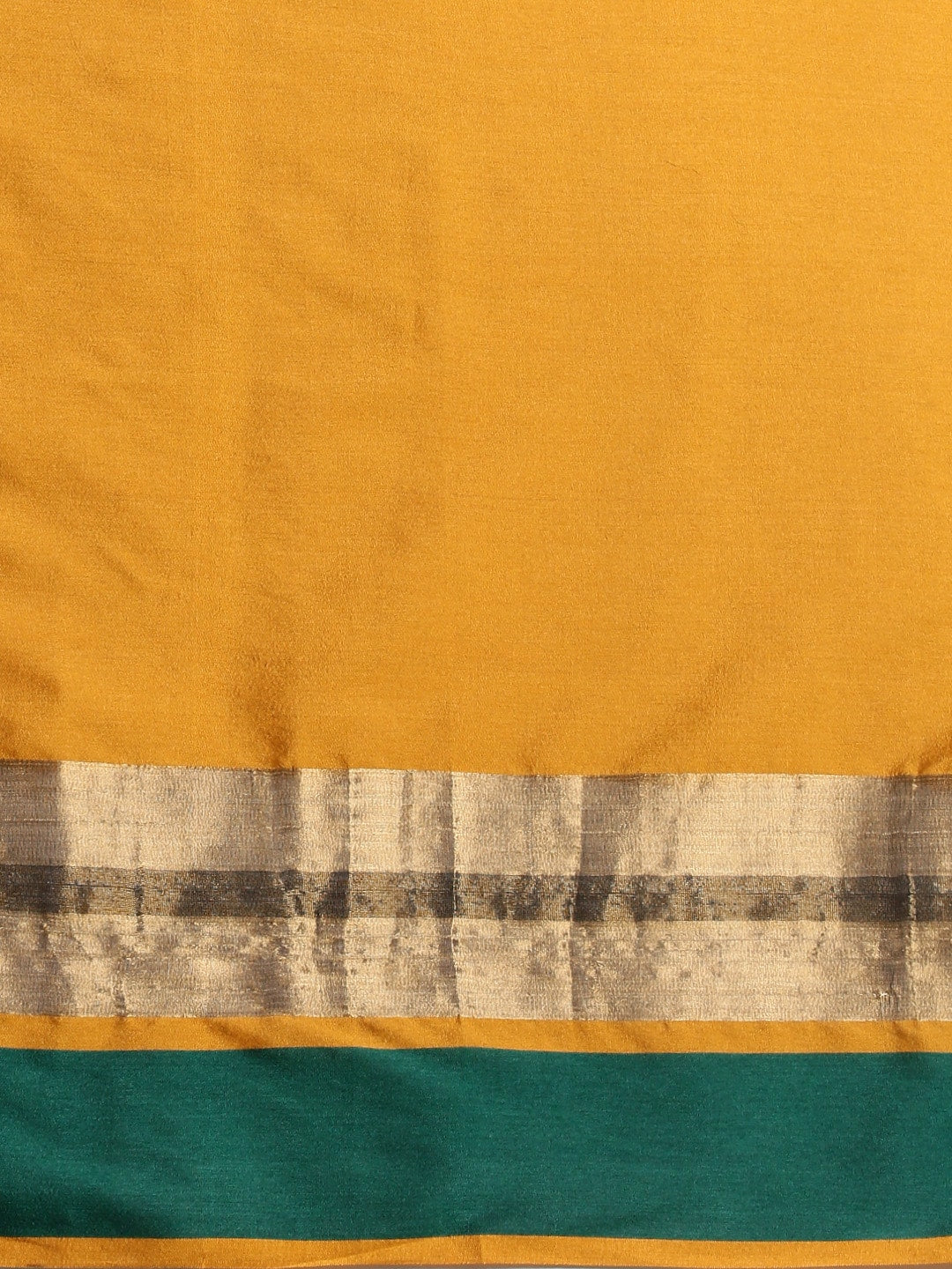 Saree Mall Mustard Yellow & Green Solid Saree | Grocsy
