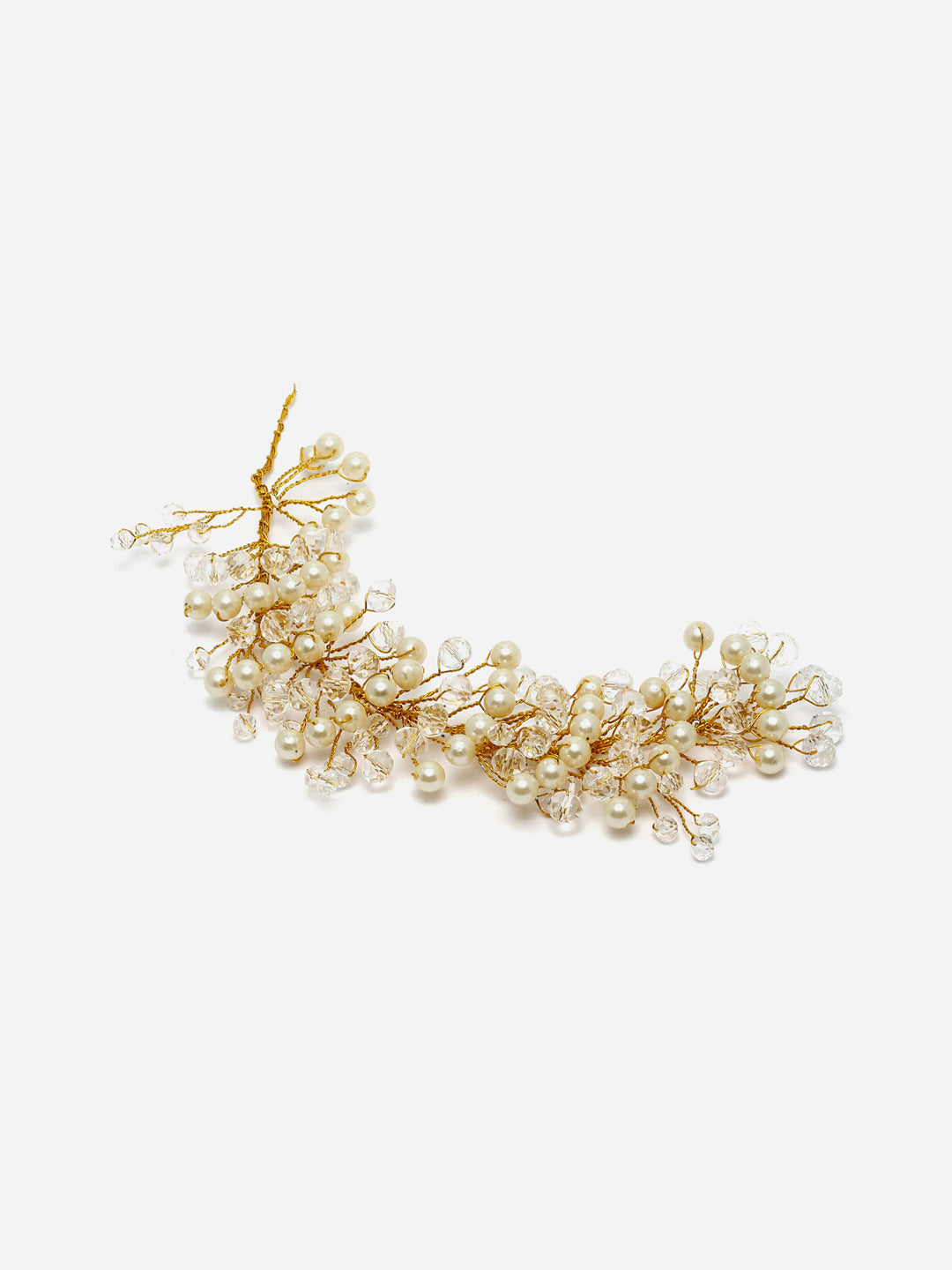 Panash Women Gold-Toned & off White Embellished Hair Accessory | Grocsy