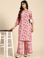 All About You Ethnic Motifs Printed Kurta with Palazzos | Grocsy
