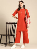 Sangria Women Pure Cotton Kurta with Palazzos | Grocsy