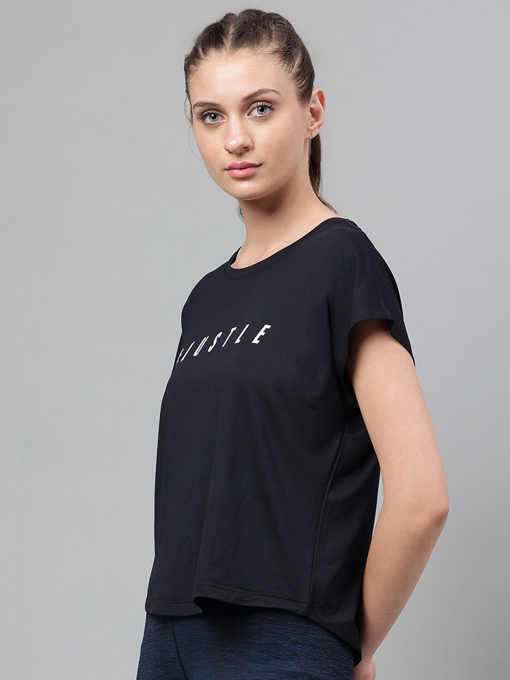 MKH Typography Printed Extended Sleeves Dri-FIT Relaxed Fit T-shirt | Grocsy