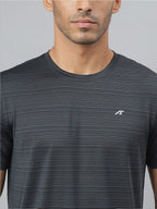 Alcis Striped Slim Fit Anti-Static T-Shirt | Grocsy
