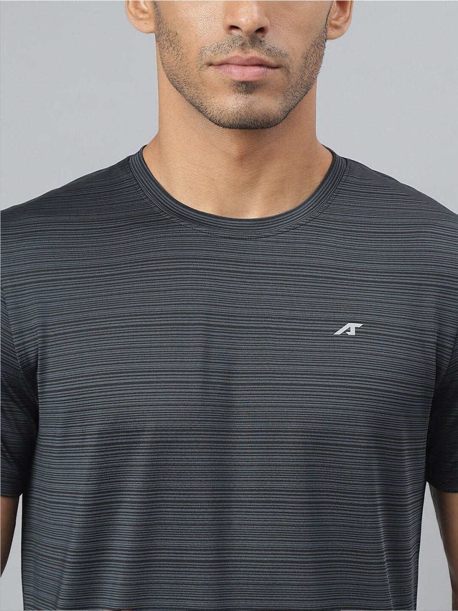 Alcis Striped Slim Fit Anti-Static T-Shirt | Grocsy