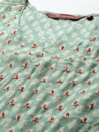 Sangria Women Ethnic Motifs Printed Thread Work Kurta | Grocsy