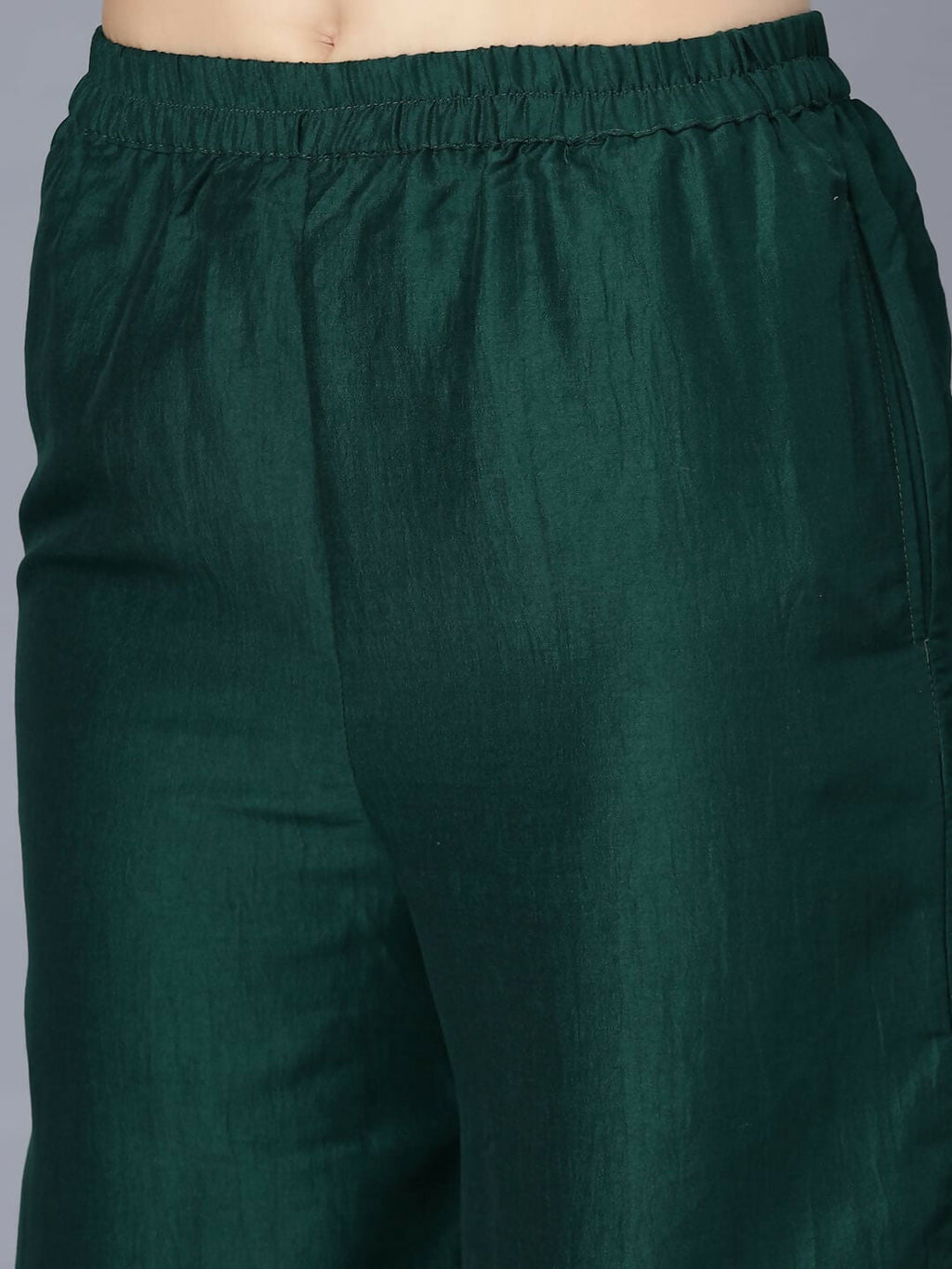 Myshka Women's Green Solid Party Kurta Sets | Grocsy