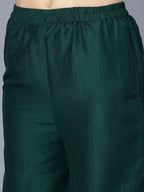 Myshka Women's Green Solid Party Kurta Sets | Grocsy