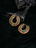 Ruby Raang Gold Polished Multi-Color Kundan Loops | Grocsy