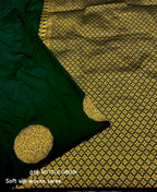 Green Silk Woven Saree with Unstitched Blouse - Hiral Fashion | Grocsy