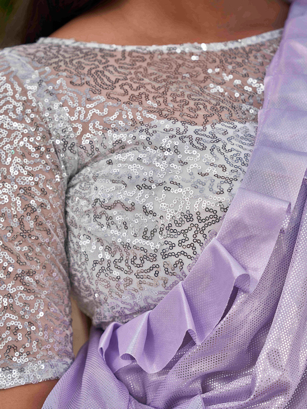 Tikhi Imli Lavender Embellished Saree | Grocsy