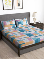 Story@home Arena Grey & White Printed 180 TC Bedsheet & Pillow Covers | Grocsy