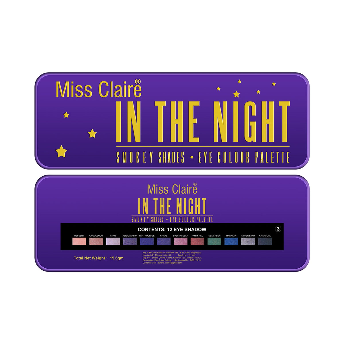 Miss Claire In The Night Smokey Shades Eye Contour Palette - 3 | Grocsy