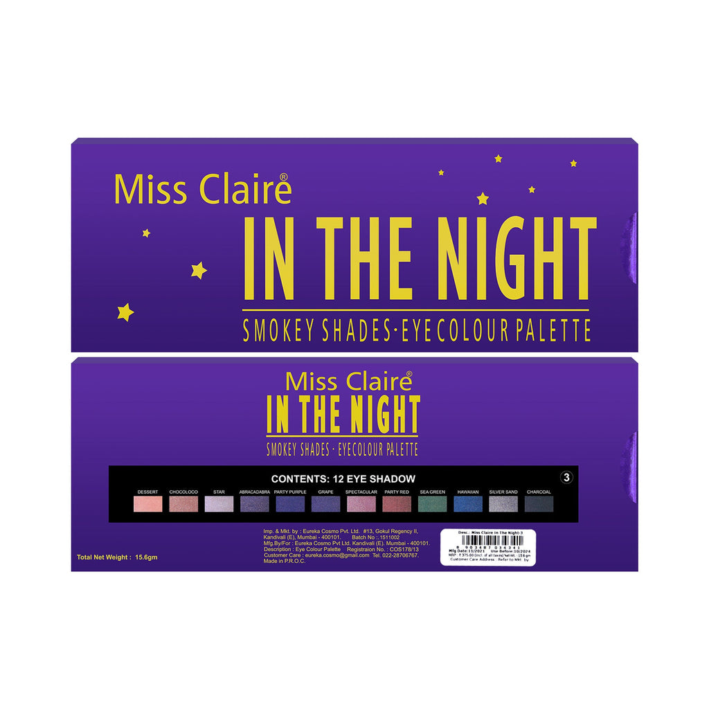 Miss Claire In The Night Smokey Shades Eye Contour Palette - 3 | Grocsy