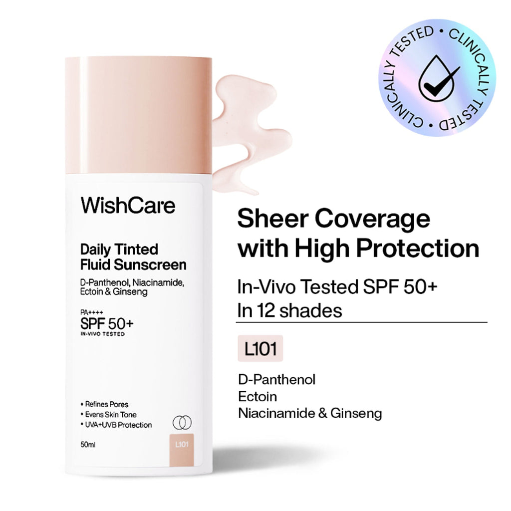 Wishcare Daily Fluid Tinted Sunscreen SPF50PA++++ - L101 | Grocsy