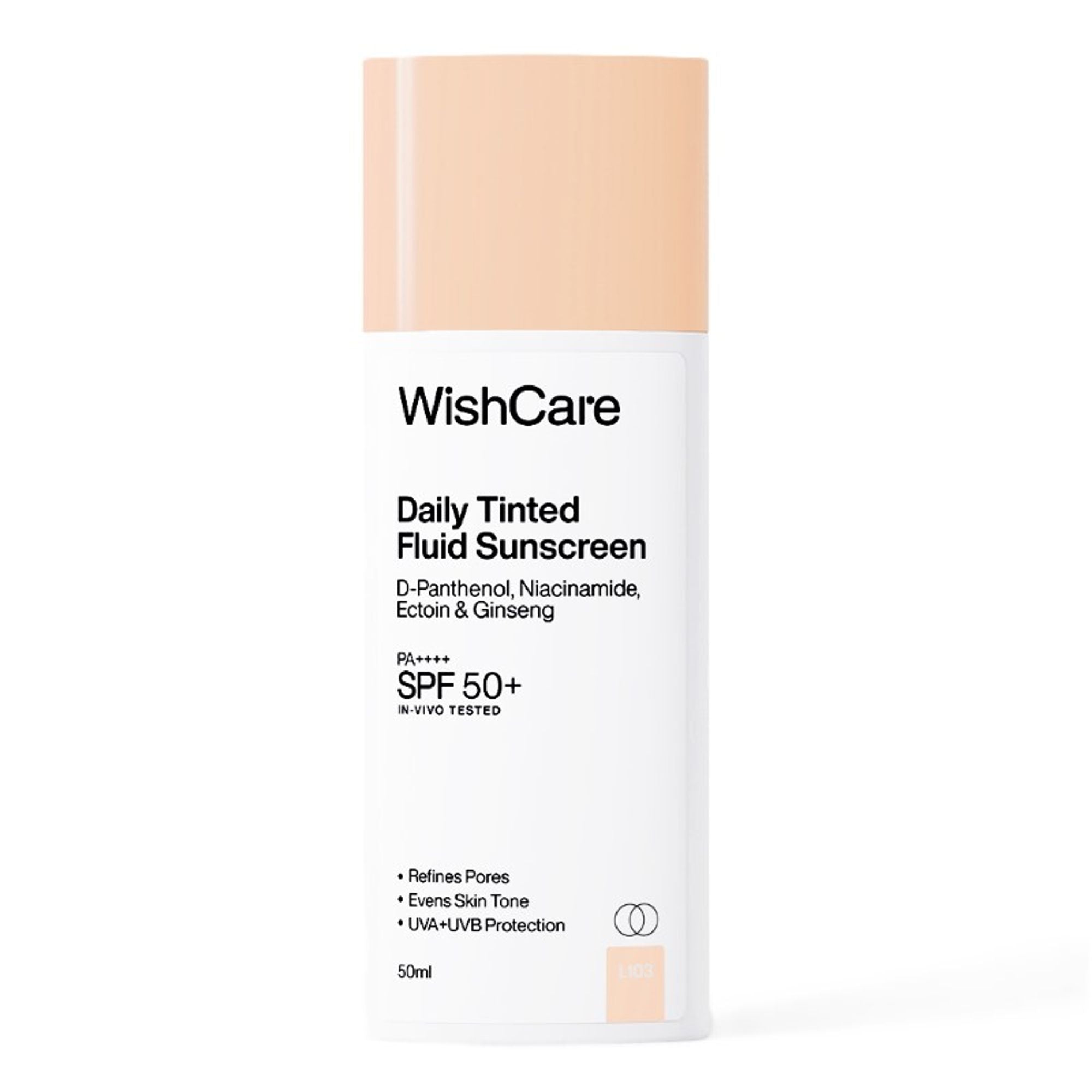 Wishcare Daily Fluid Tinted Sunscreen SPF50PA++++ - L103 | Grocsy