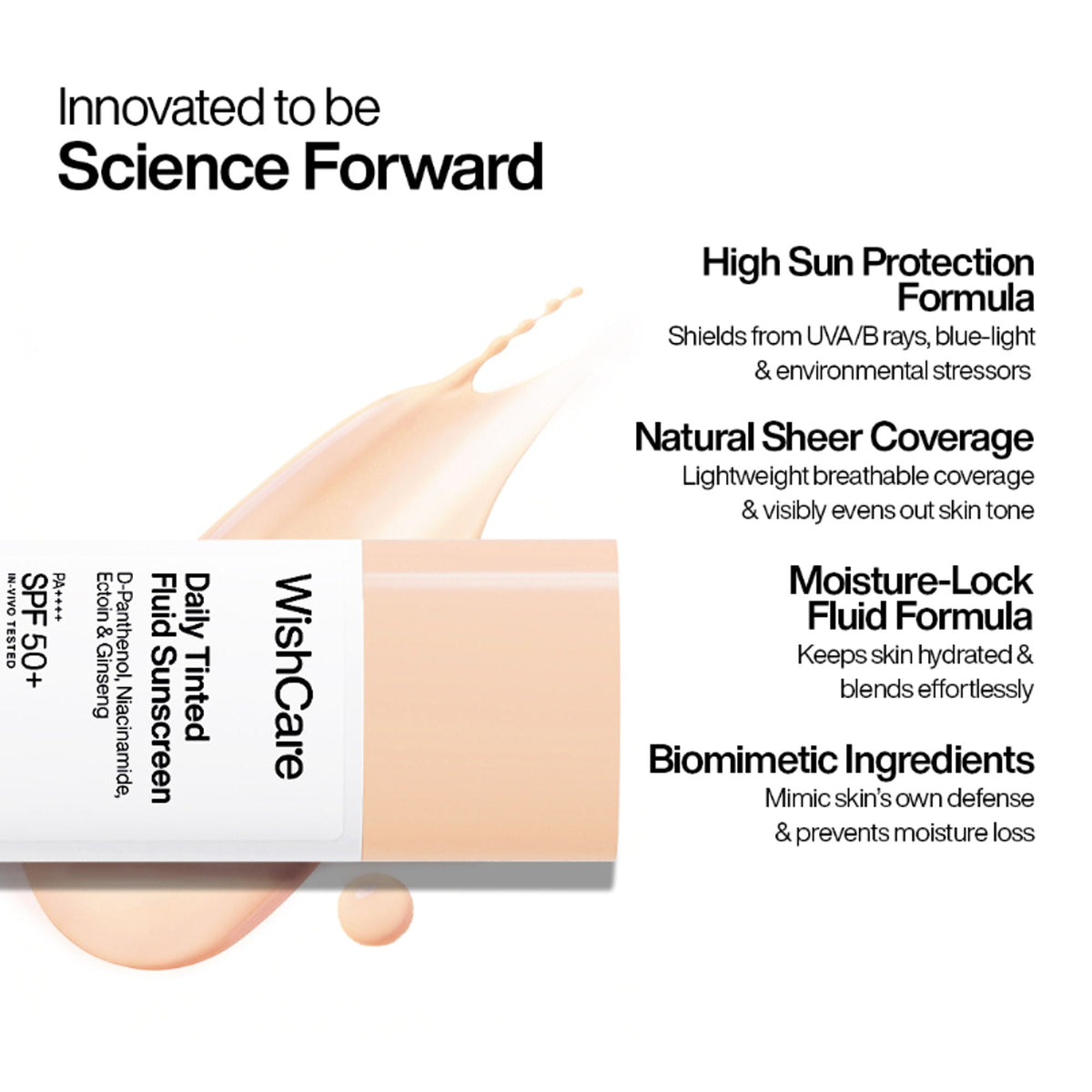 Wishcare Daily Fluid Tinted Sunscreen SPF50PA++++ - L103 | Grocsy