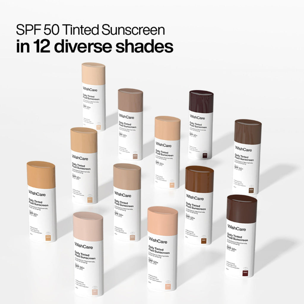 Wishcare Daily Fluid Tinted Sunscreen SPF50PA++++ - M201 | Grocsy