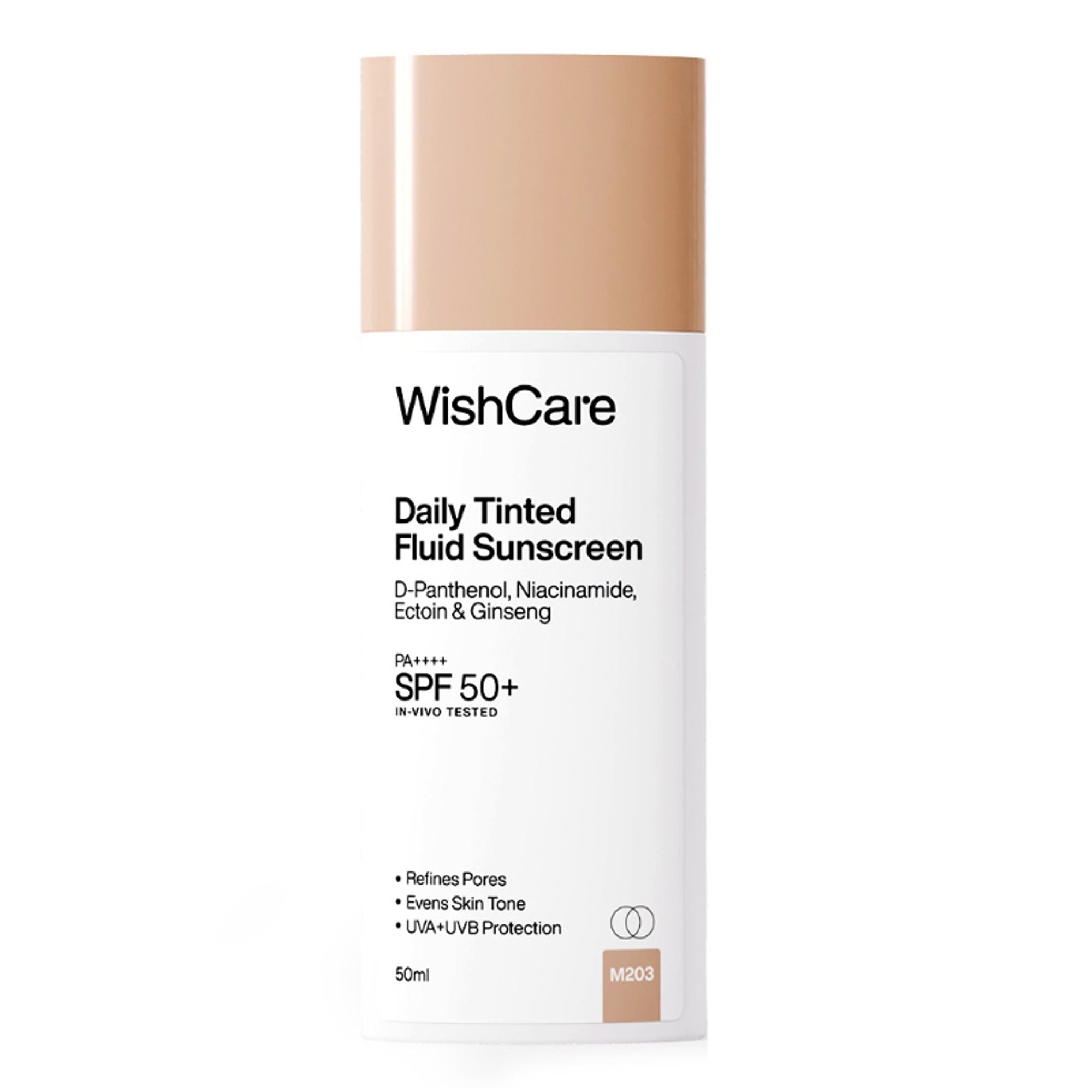 Wishcare Daily Fluid Tinted Sunscreen SPF50PA++++ - M203 | Grocsy