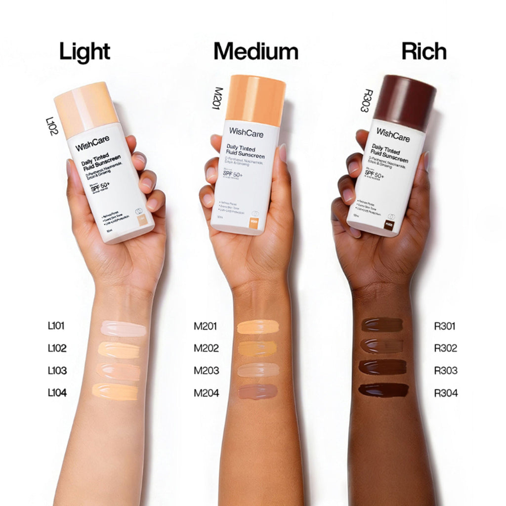 Wishcare Daily Fluid Tinted Sunscreen SPF50PA++++ - M203 | Grocsy
