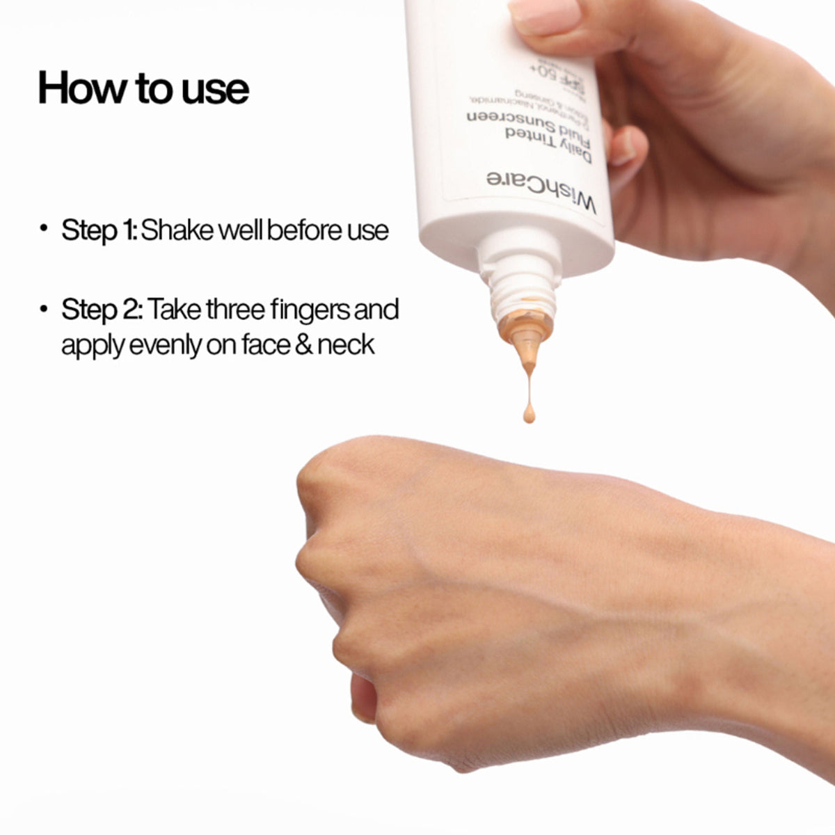 Wishcare Daily Fluid Tinted Sunscreen SPF50PA++++ - M203 | Grocsy