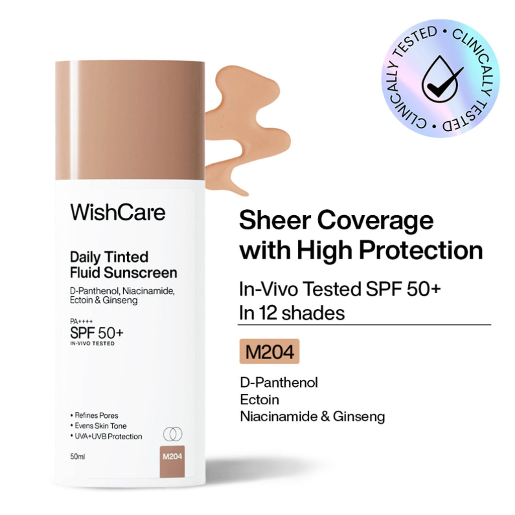 Wishcare Daily Fluid Tinted Sunscreen SPF50PA++++ - M204 | Grocsy