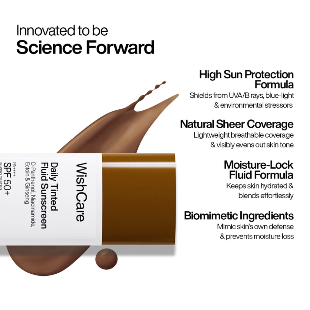 Wishcare Daily Fluid Tinted Sunscreen SPF50PA++++ - R301 | Grocsy