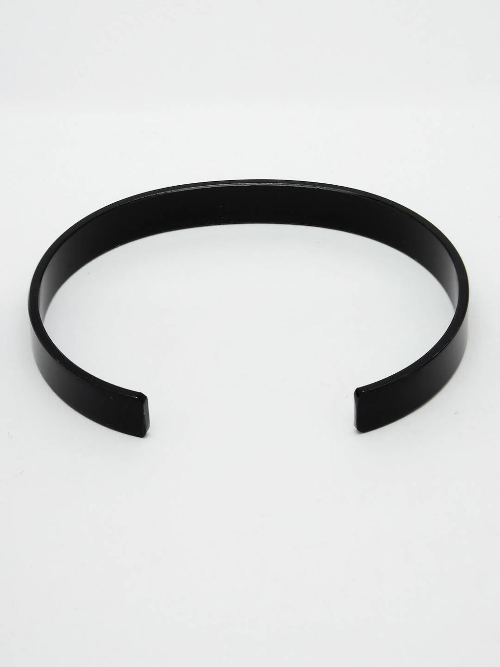 NVR Men Black Rhodium-Plated Stainless Steel Cuff Bracelet