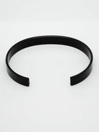 NVR Men Black Rhodium-Plated Stainless Steel Cuff Bracelet