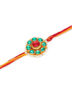 Designer kundan Rakhi - Ruby Raang | Grocsy