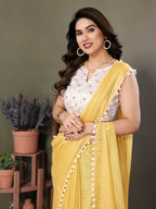 Designer Partywear Yellow Banglor Fancy Saree - Kanak | Grocsy
