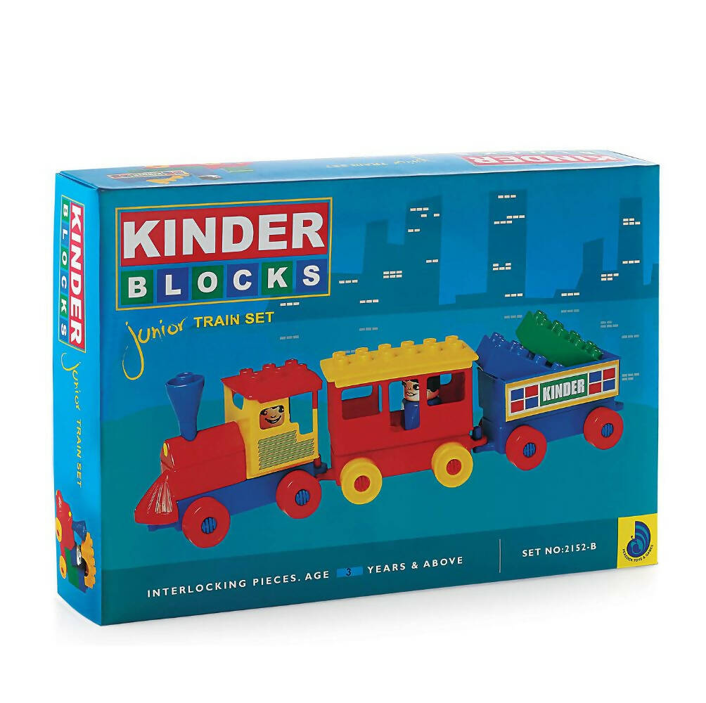 Peacock Learning & Educational Building Interlocking Blocks Set For Kids - Junior Train Set | Grocsy