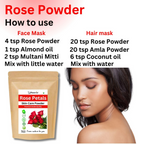 Urbaano Herbal Rose Petal Powder Double Filtered Natural Pure For Skin | Grocsy