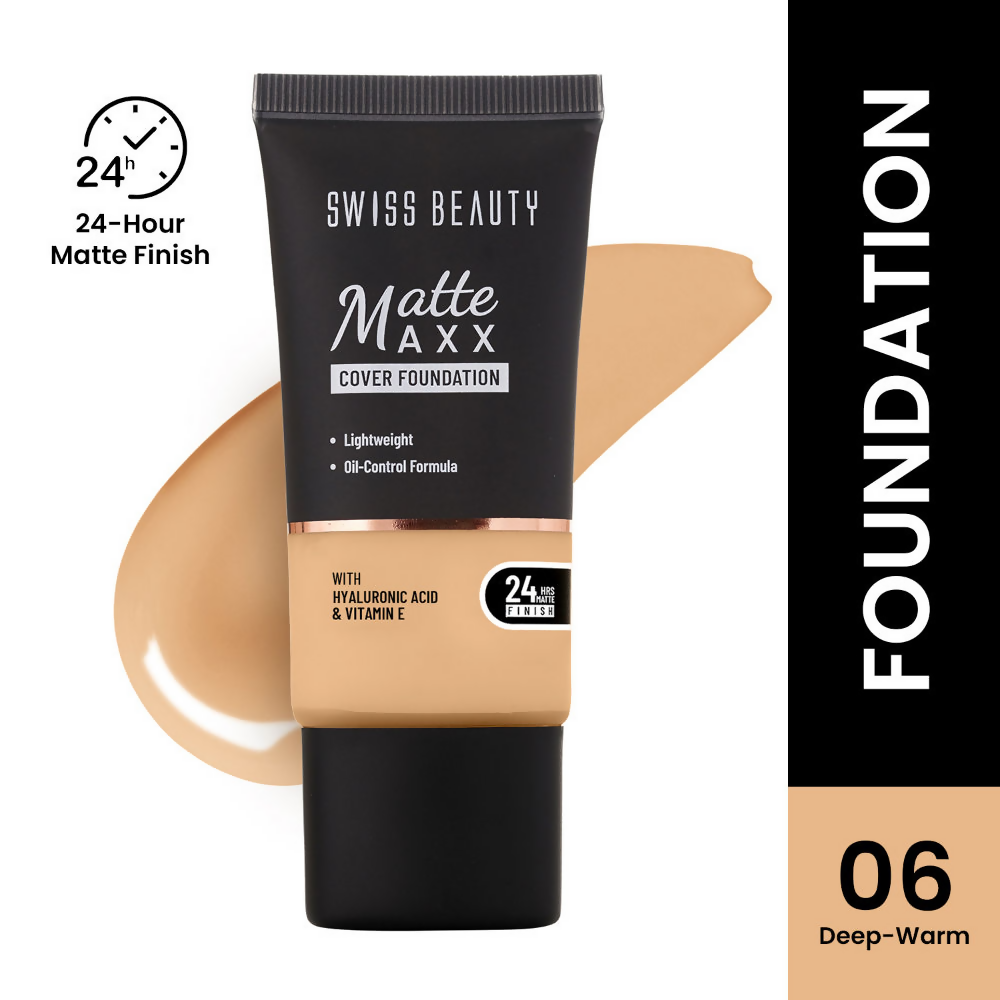 Swiss Beauty Matte Maxx Cover Foundation - 6 Deep Warm | Grocsy