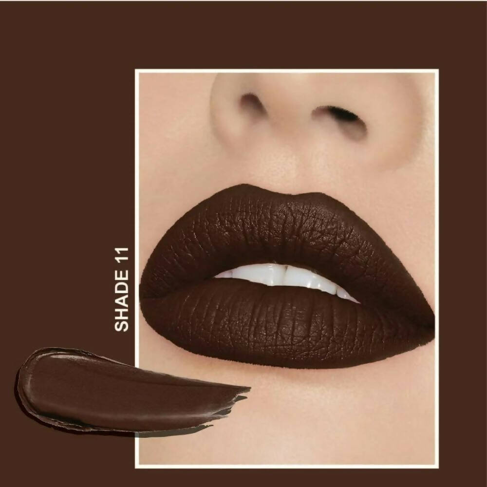 Flicka Tomato Brown Matte Finish Lipstick Shade 11 | Grocsy
