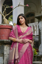 Pink Kalyani Silk Woven Design Saree - Priyalaxmi | Grocsy