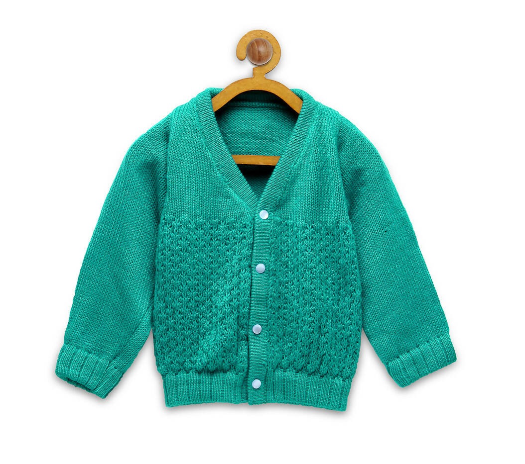 Chutput Kids Cute Green Coloured Solid Pullover Sweater | Grocsy