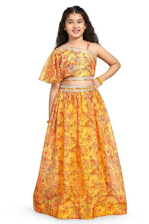 Joban Fashion Girl's Yellow Color Lehenga Choli | Grocsy