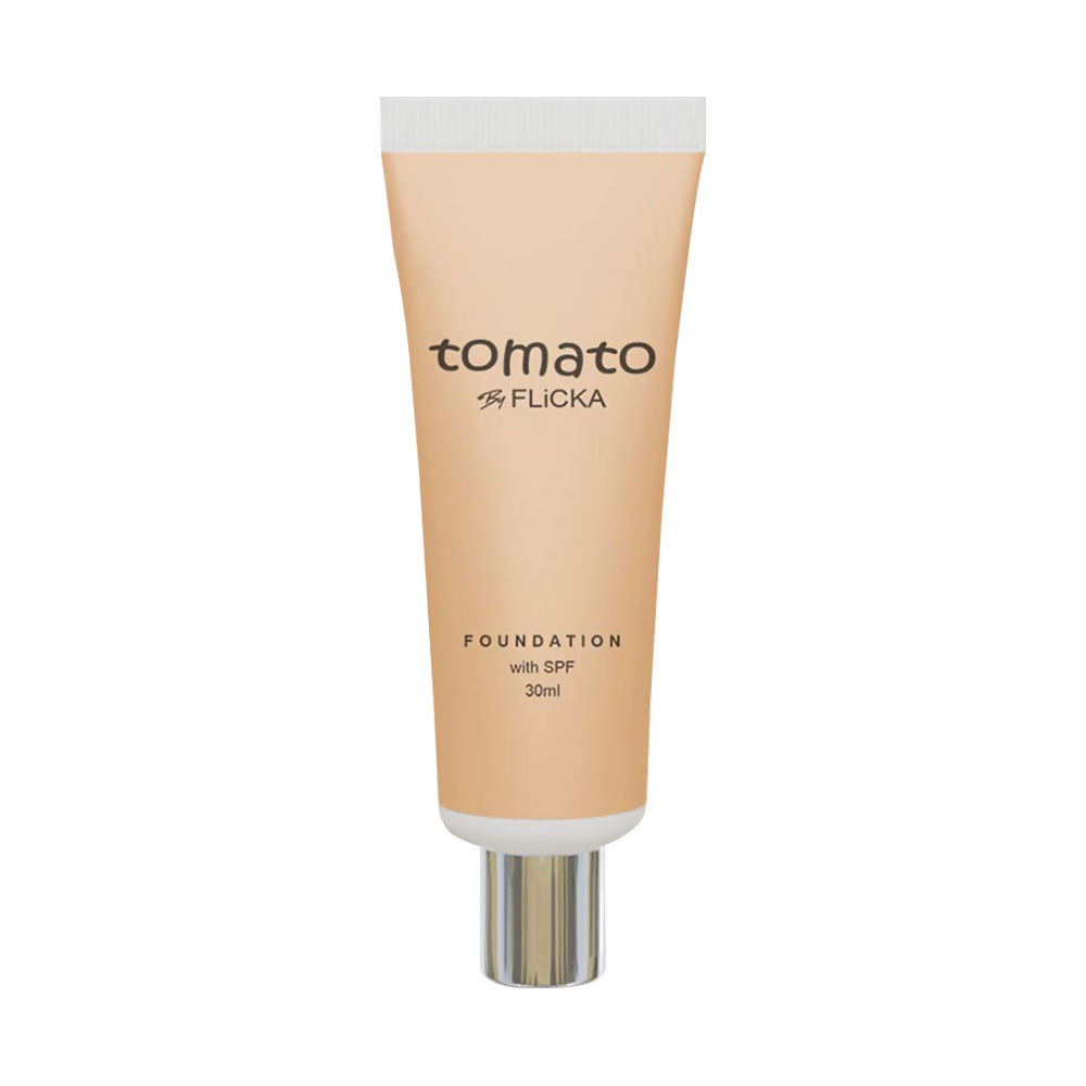 Flicka Cosmetics Tomato Liquid Foundation With Spf Long Lasting Lightweight All Skin Types - Caramel | Grocsy