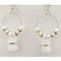 MS Fashion India Beautiful Party Wear White Pearl Ring Jhumka Earrings | Grocsy